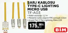 TRANSFORMERS TF-A03 ŞARJ KABLOSU TYPE-C LİGHTİNG MİCRO USB TRANSFORMERS TF-A03 ŞARJ KABLOSU TYPE-C LİGHTİNG MİCRO USB